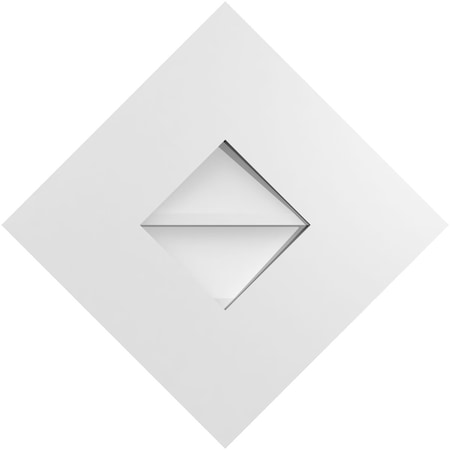 Ekena Millwork Diamond Surface Mount PVC Gable Vent: Functional, w/ 3-1/2"W x 1"P Standard Frame, 16"W x 16"H GVPDI16X1601SF